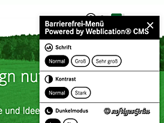 Das Barrierefrei-Menü in Weblication