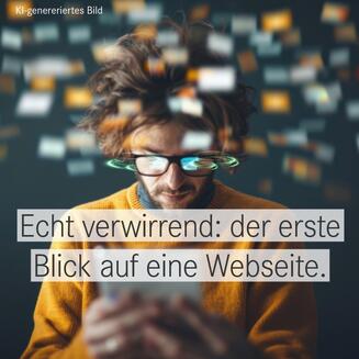 So fühlen sich Besucher*nnen bei Webseiten ohne Struktur.. (KI-generiert)